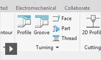 inventor cam características torneado y fresado en torno semcocad