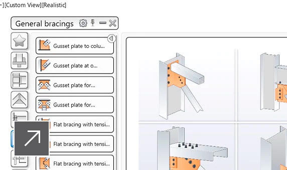 advance steel características librería de conexiones parametricas semcocad autodesk