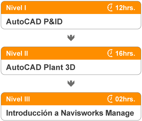 Niveles del curso de AutoCAD Plant 3D